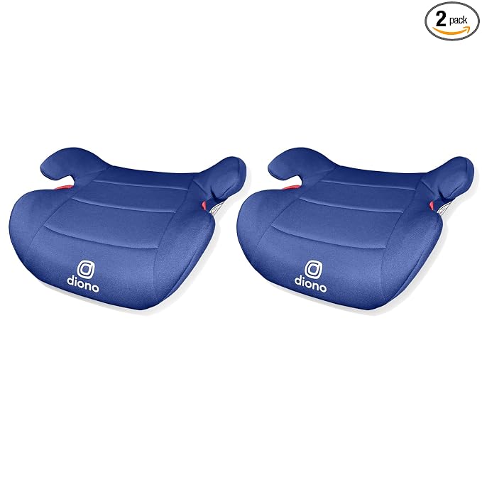 Diono Solana Lite Backless Booster Car Seat Pack of 2, Lightweight & Portable for Travel, Machine Washable Covers, 40-100 lbs, Blue Surge