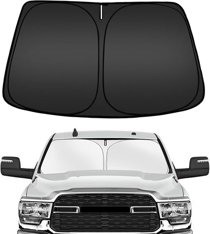 ARISMOTOR Windshield Sun Shade for Dodge RAM 2500 3500 2010-2025 2026, Custom Fit Foldable Front Window Sunshade Sun Visor Protector, Block UV Rays Keep Your Car Cooler