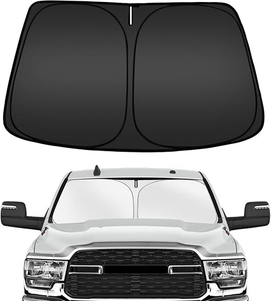 ARISMOTOR Windshield Sun Shade for Dodge RAM 2500 3500 2010-2025 2026, Custom Fit Foldable Front Window Sunshade Sun Visor Protector, Block UV Rays Keep Your Car Cooler