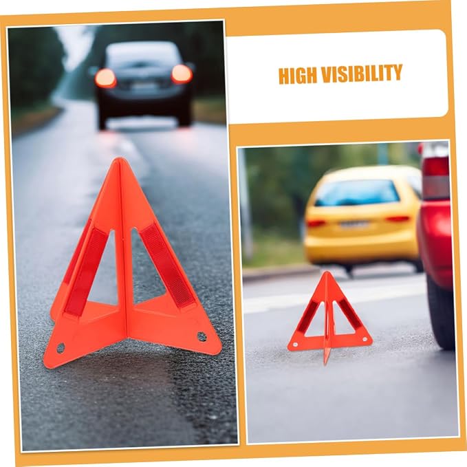 5pcs Reflective Triangle Warning Stand for Vehicles High Visibility Emergency Roadside Safety Rack Easy Installation for Car Models Breakdown Situations