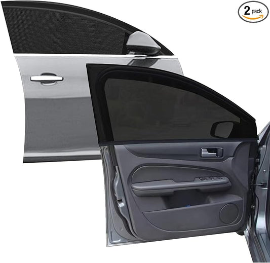 Car Front Window Screen up to 22"x42", Elastic Mesh Car Sun Shade fit for Medium and Large SUV