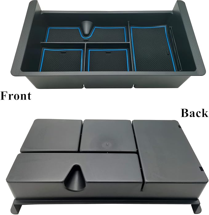 Center Console Tray Organizer Compatible with 2014-2018 GMC Sierra Accessories, (2015-2020) Yukon/Chevy Tahoe Silverado Suburban, Armrest Storage Box Replaces 22817343 (Blue)