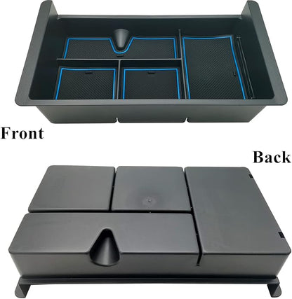 Center Console Tray Organizer Compatible with 2014-2018 GMC Sierra Accessories, (2015-2020) Yukon/Chevy Tahoe Silverado Suburban, Armrest Storage Box Replaces 22817343 (Blue)