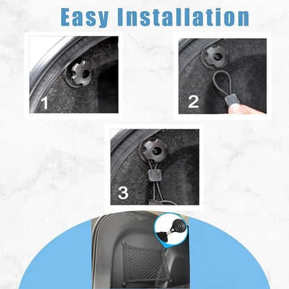 2 Pcs Small Cargo Net, Mesh Pocket Elastic Cargo Net Stretchable Car Net Pocket Storage with 8 Mounting Screws and Hooks for SUV/Car/Truck/RV/Boat（17.7 ×9.8in）