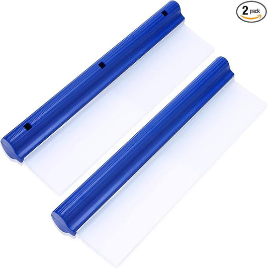 2 Pcs T Bar Car Squeegee for Window Cleaning, Silicone Car Squeegee for Drying Professional Flexible One Pass Water Blade Auto Water Blade Cleaning for Windshield, Glass, Bathroom, 12 Inch