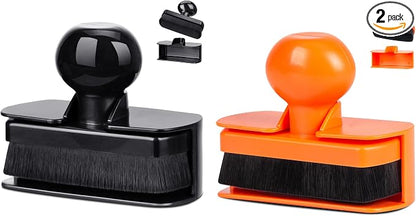 2pcs Large Car Tire Shine Applicator,Vegan Tire Shine Brush - Automotive Tire Dressing Applicator Brush with Storage Stand for Tire Detailing & Car Wash Kit, 3.6 Inch Length (Black & Orange)