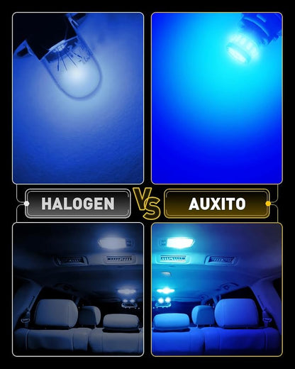 AUXITO Latest 194 LED Bulbs Blue, Canbus Error Free 168 2825 T10 W5W LED Bulb for Car Dome Door Map Courtesy Trunk Cargo License Plate Exterior Lights, Pack of 2
