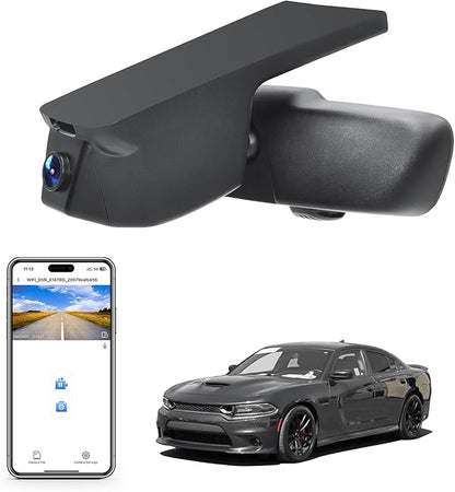 Mangoal 4K Dash Cam Custom Fit for Dodge Charger 2015 2016 2017 2018 2019 2020 2021 2022 2023(Model A),GT R/T SRT Hellcat Widebody SXT Scat Pack,Integrated OEM Look,UHD 2160P,WiFi & App,GPS, 64GB Card