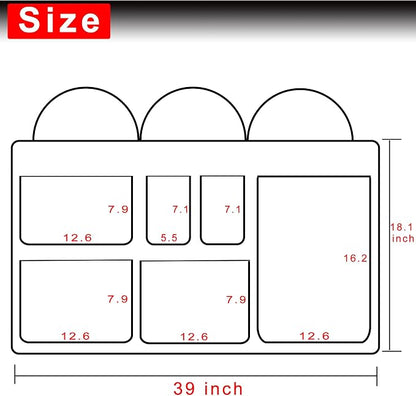 Car SUV Backseat Trunk Organizer Hanging Bag,6 Nylon Fabric Pockets, Interior Storage Organizer Accessories, For SUV, Jeep, MPV, Space Saving Design