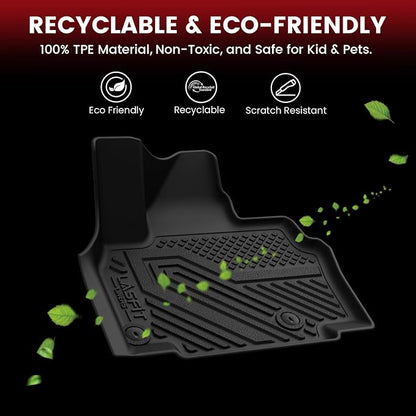 LASFIT Floor Mats & Cargo Mats for KIA EV9 2026 2025 2024 (Only Fit for 7-Seats), All Weather TPE Custom Fit Kia EV9 2024-2026 Full Set Car Accessories Floor Liners
