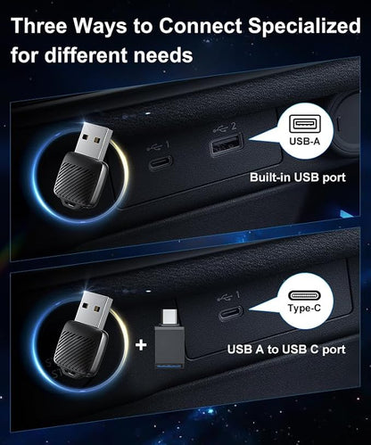 TRPYD Wireless CarPlay Adapter 2025 Upgraded, Plug and Play, No Latency, Converts Factory Wired to Wireless, Compatible with iPhone (iOS 10 and Above) for Cars 2016+ - Black