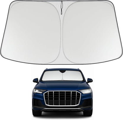 Proadsy Windshield Sun Shade for 2016-2025 2026 Audi Q7 Foldable Front Sunshade Protector Sun Visor Blocks UV Rays Keep Car Cooler