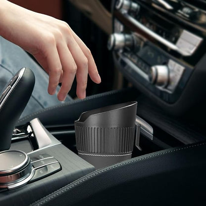 Car Trash Can, Mini Leakproof Vehicle Cup Holder Garbage Container Bin, Portable Automotive Interior Door Trash Storage Organizer Accessories, Universal for Sedan Truck SUV (Black)