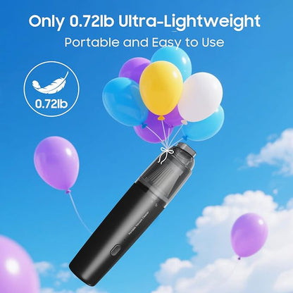 Handheld Vacuum Cordless, Car Vacuum Portable with 2 Suction Modes, Blow & Suction 2-in-1, Mini Vacuum Cleaner Rechargeable for Car, Home, Pet Hair, Office, Desk, Keyboards (Black)