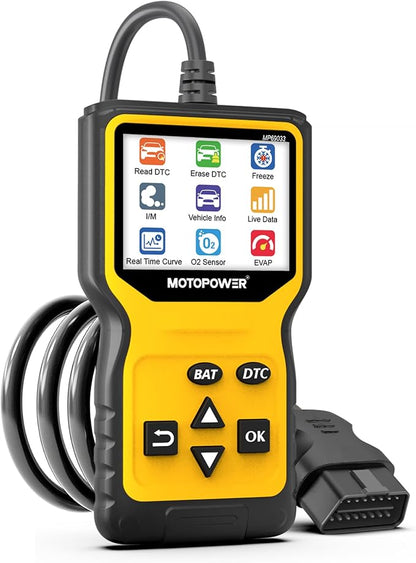 MOTOPOWER MP69033 Pro OBD2 Scanner Code Reader Check Engine Fault Light Diagnostic Scan Tool with Battery Tester