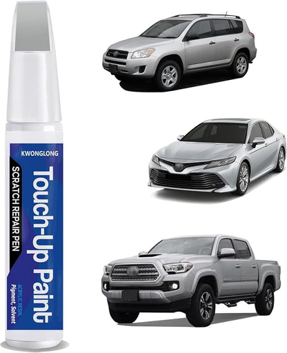 1F7 Classic Silver Metallic Touchup Paint Compatible with Toyota, 2-in-1 Scratch Repair Pen Exact Color Match, Car Scratch Repair Pen