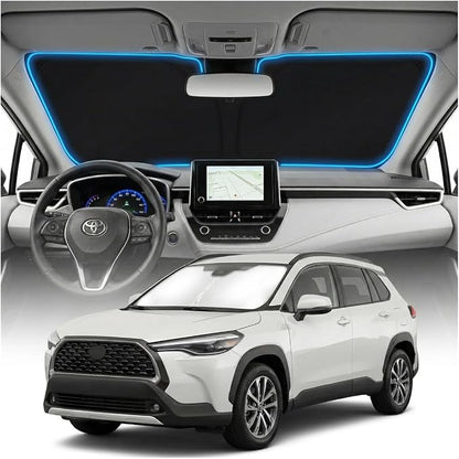 for Toyota Corolla Cross Sun Shade Windshield Cover - Custom Fit Corolla Cross Accessories 2022-2025 2026 Sunshade Foldable UV Protection & Heat Shield Sun Visor Accessories