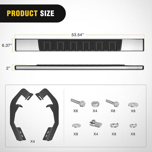 Nilight Running Boards for 2007-2018 Chevrolet Silverado GMC Sierra 1500HD 2007-2019 Chevy Silverado GMC Sierra 2500HD 3500HD Regular Standard Single Cab 6 Inch Side Step Nerf Bars Stainless Steel