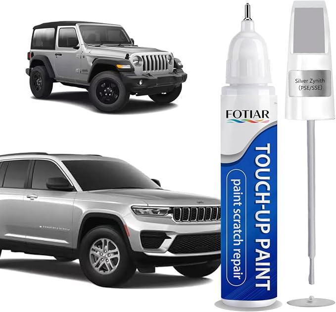 Silver Zynith PSE/SSE Touch up Paint for Jeep-Exact Match Scratch Repair Kit 2-In-1 Premium Car Paint Pen for Chips & Nicks