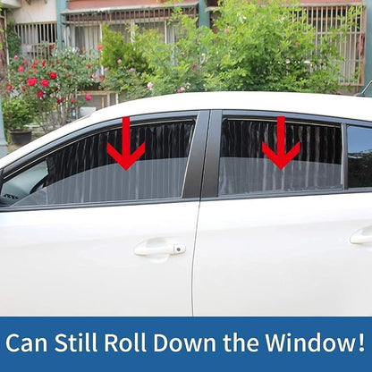 Ovege Car Window Shades 4pcs - Side Window Sun Shades, Silky UV Protection Privacy Baby Suction Magnetic (Black-Opaque, Front&Back 4pcs)