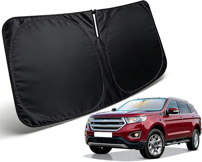 Windshield Sun Shade for 2015-2024 Ford Edge Accessories, Car Front Window Sun Visor & Heat Shield | 420D Sunshade Protection Blocks UV Rays Keep Your Car Cooler