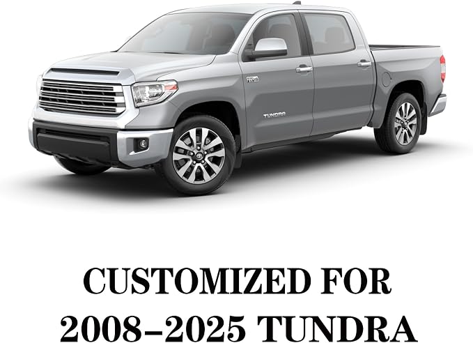 YIERTAI Seat Covers for Toyota Tundra Truck Custom Fit 2008-2023 2024 2025 2026 Crewmax Double Cab Crew Cab Waterproof Leather Airbag Compatible(2 PCS Front only/Black-White)