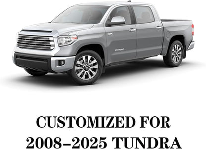 YIERTAI Seat Covers Compatible with Toyota Tundra for 2008-2025 2026 Crewmax Double Cab SR5 Limited Platinum TRD Pro Truck Waterproof Leather Seat Covers(2 PCS Front only/Black)