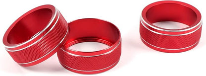 HIGH FLYING for Subaru WRX STI 2015-2021/Forester 2014-2018/XV Crosstrek 2013-2017 Car Center Console A/C Air Control Switch Ring Trim Aluminum Alloy Red 3pcs