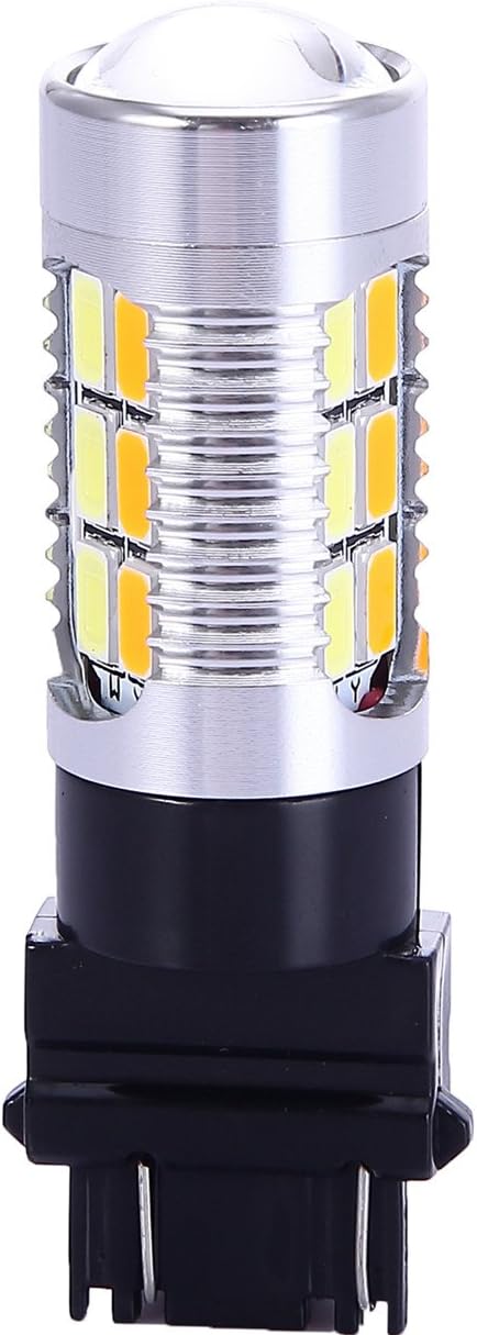 3157 3057 3357 4157 Turn Signal White Yellow Amber Switchback Led Light Bulbs 22 SMD with Projector, for Standard Socket, Not CK, Pair of 2