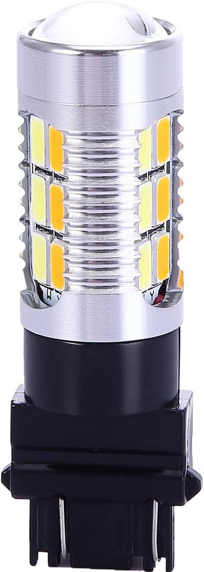 3157 3057 3357 4157 Turn Signal White Yellow Amber Switchback Led Light Bulbs 22 SMD with Projector, for Standard Socket, Not CK, Pair of 2