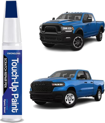 Hydro Blue Pearl PBJ Touch Up Paint Compatible with RAM 2020-2024 1500/2500/3500, 2021-2024 TRX, 2-in-1 Car Paint Scratch Repair Kit, Quick & Easy Solution to Repair