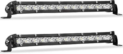 Zmoon 12 Inch LED Light Bar, 144W Spot Flood Combo Beam Light Bar, 8000 lm 6500K White, IP67 Waterproof Offroad Light Bars for Trucks, SUVs, ATVs, Boats, 2-Pack