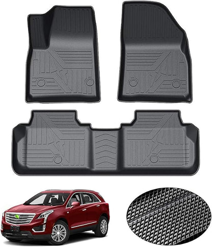 KUST Floor Mats for Cadillac XT5 2017-2025, All Weather TPE Rubber Floor Liners for XT5 Accessories Front Rear 2 Row High Side