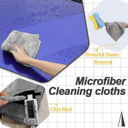 Car Wash Drying Towels, 450gsm Ultra-Thick Absorbent Lint-Free Extra Soft Microfiber Rags for Car Detailing, Interior & Exterior Cleaning Cloths, 16in x 16in - Coral Fleece, Grey, 12 Packs