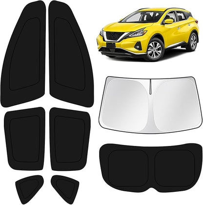 KUST Car Window Shades for Nissan Murano 2015-2020 2021 2022 2023 2024 Windshield Sun Shade Side Window Cover UV Block Privacy Protection Accessories for Camping Blackout Rear Back Full Set 8PCS
