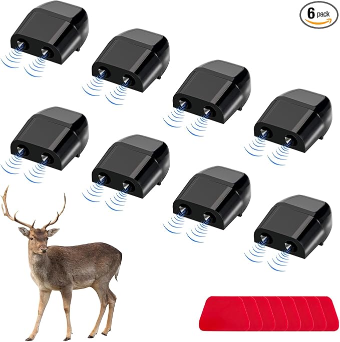 Dickno 8 PCS Deer Whistles for Car, Automotive Deer Warning Whistle Devices, Animal Warning Devices Avoids Collision, Universal Animal Alert Accessories for Vehicles (Black)