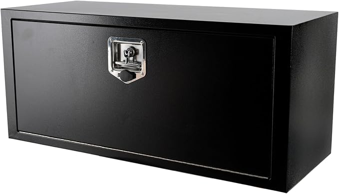 36"X14"X16" Underbody Steel Utility Truck Toolbox Black Heavy Duty Steel Trailer Box Pick Up Truck Tool Box Storage Organizer w/Lock & Keys