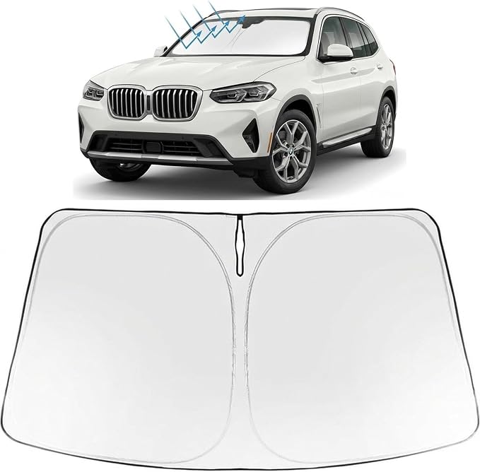 Proadsy Windshield Sun Shade for BMW X3 2025-2026 Foldable Front Sunshade Protector Sun Visor Blocks UV Rays Keep Car Cooler Accessories