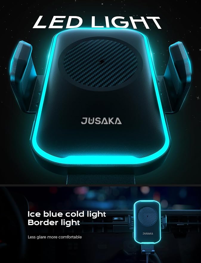 Wireless Car Charger,15W Fast Charging Auto Clamping Phone Holders for Your Car Compatible with iPhone 16/15/14/13, for Samsung Galaxy S24 Ultra S23 S22 S21, S20, S10+, Black
