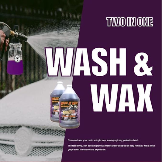 Quality Chemical Wash and Wax - Grape Scented Soap for Cars and Motorcycles - Cleans and Waxes in One Easy Step - Easy Rinse, Scratch Free Soap with Wax Protectant 640 oz (Pack of 1)