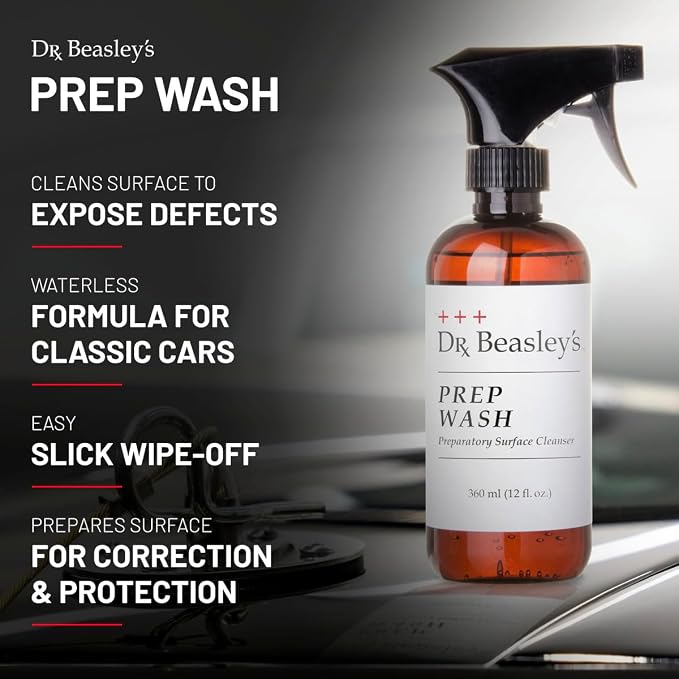 Dr. Beasley's Prep Wash 12 oz - Cleans Surface To Expose Defects, Waterless Formula For Classic Cars, Easy, Slick Wipe-Off, Prepares Surface For Correction & Protection