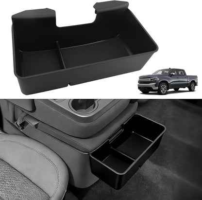 Center Console Hanging Organizer for 2019–2025 Silverado/Sierra 1500 & 2020–2025 Silverado/Sierra 2500HD 3500HD, Split Bench Seat Side Storage Box, Heavy Duty ABS