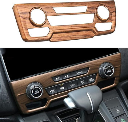 15PCS Full Interior Decoration Covers Center Consoles Instrument Panel Dashboard Trims Central Side Air Outlet Steering Wheel Moulding Trim Kits For Honda CRV 2017-2021 Peach Wood