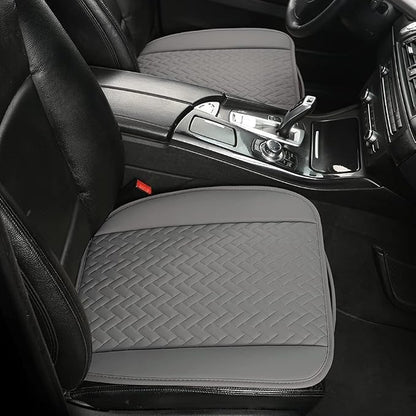 West Llama Full Set Car Seat Covers for Front and Rear Bottom Seats Only, Luxury PU Leather Car Seat Pads Protectors Waterproof and Wear-Resistant,Gray