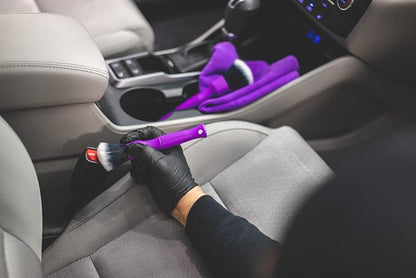 Detail Factory - Synthetic Detailing Brush Set - Ultra-Soft Interior Car Cleaning Brushes for, Screens, Emblems, & Tight Spaces - Purple