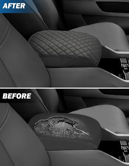 JOYTUTUS Center Console Cover Compatible with 2009-2015 Pilot, Leather Arm Rest Armrest Cover for Car, Durable Middle Console Cover Lid Replacement for Trucks, Easy to Install, Black