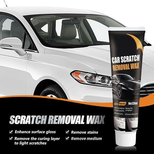 Car Scratch Repair Wax with Sponge and Towel, 2026 New Upgrade Car Scratch Remover Wax, Automotive Scratch Repair, Professional Car Paint Repair Compound for Deep Scratches (120g*2)