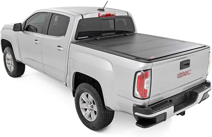 Rough Country Hard Tri-Fold Truck Bed Tonneau Cover for Chevy Colorado & GMC Canyon (2015-2026) - Aluminum Flip-Up Folding Bed Cover, Fits 5' (60") Bed