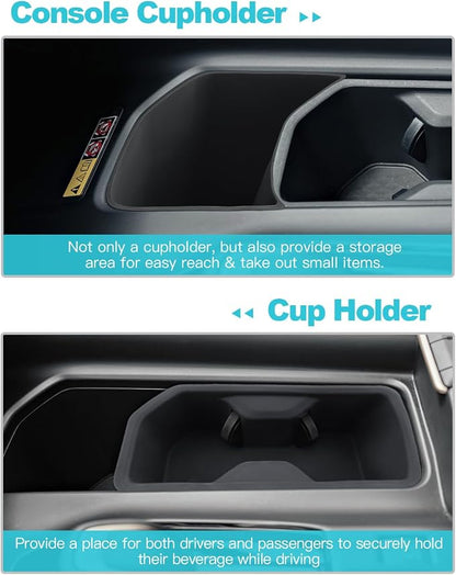 CDEFG 2PCS for 2024 2025 2026 Toyota Grand Highlander Center Console Organizer Middle Console Storage Cup Holders for 2025 2026 Toyota Grand Highlander Hybrid Accessories