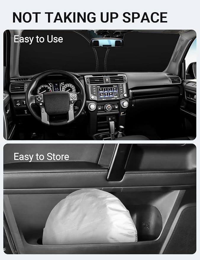 Proadsy 2026 Upgrade Front Windshield Sun Shade Foldable Sunshade Protector Custom Fit 2010-2025 4Runner 4-Runner SUV, SR5 Trail Limited Accessories